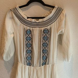 Entro Embroidered Off the Shoulder Dress